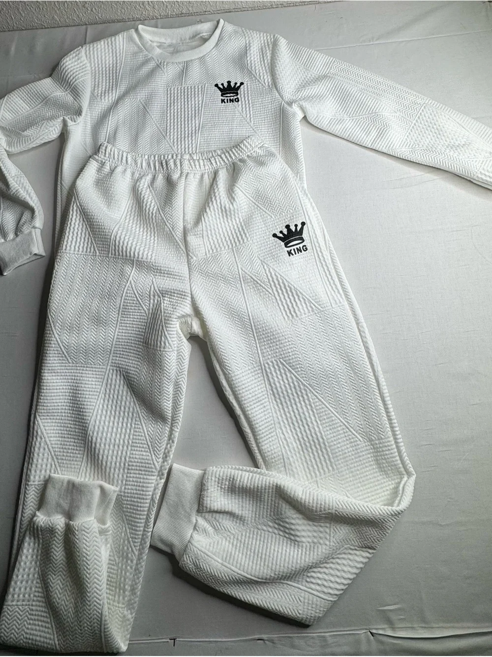 Kids White 'King' One-Piece Set